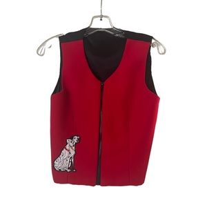 101 Dalmatians Red Zip Up Vest Size Small